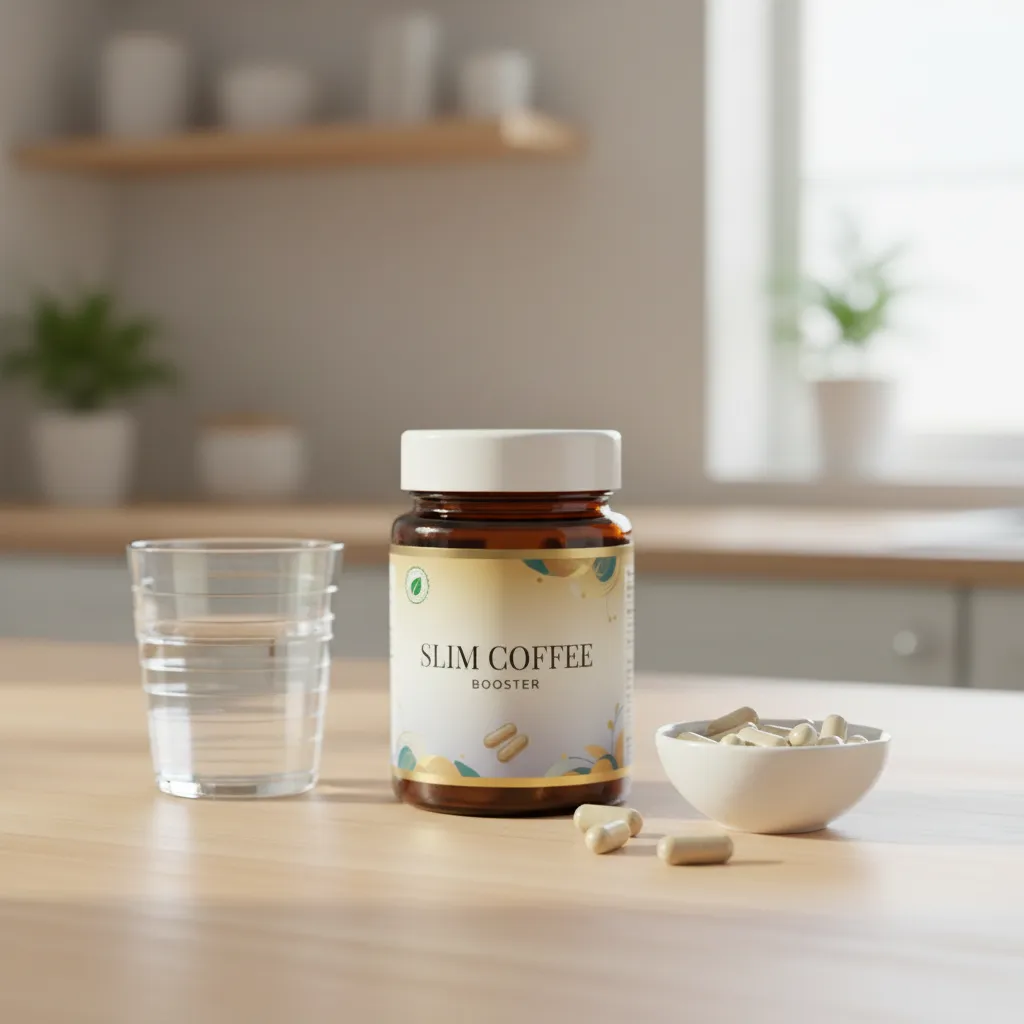 Slim Coffee Booster box with open sachet and espresso cup - buy Slim Coffee Booster Australia